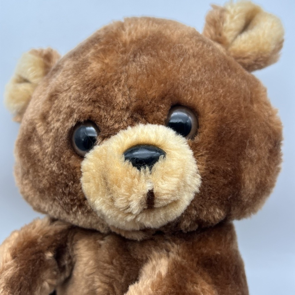 Vintage Plush Bear Hugging Mamma & Baby Teddy Approx 9" Stuffed Animal Brown - Picture 6 of 16